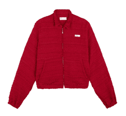  CADDY EYELASH TWEED SHIRT JACKET BURGUNDY