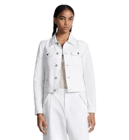 화이트 코튼 데님 & 멀티 컬러 Dragon 모티브 자켓