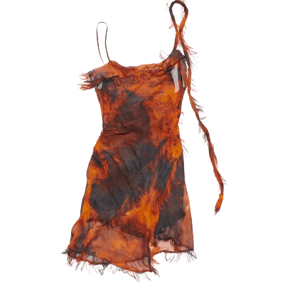 드레이프 스트랩 드레스