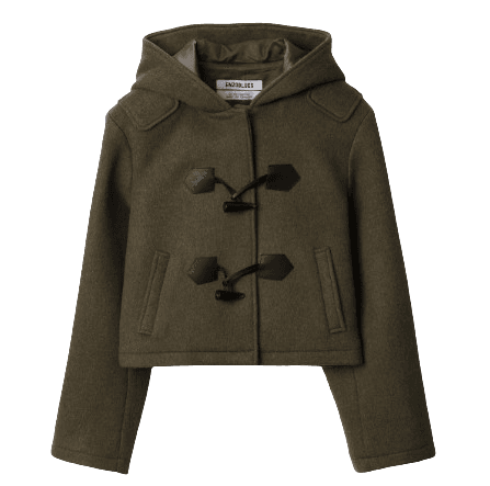 SHORT DUFFLE COAT-GRASS OLIVE