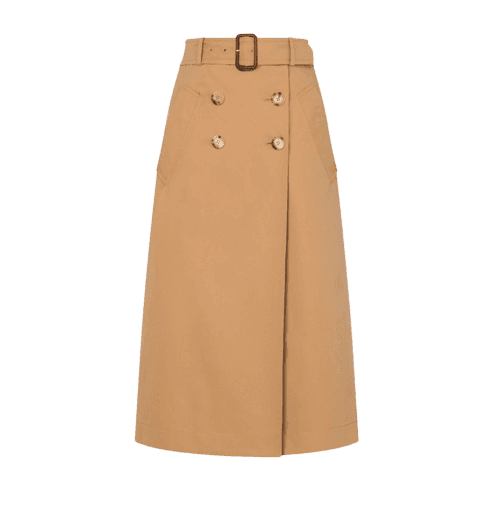 gabardine belted skirt