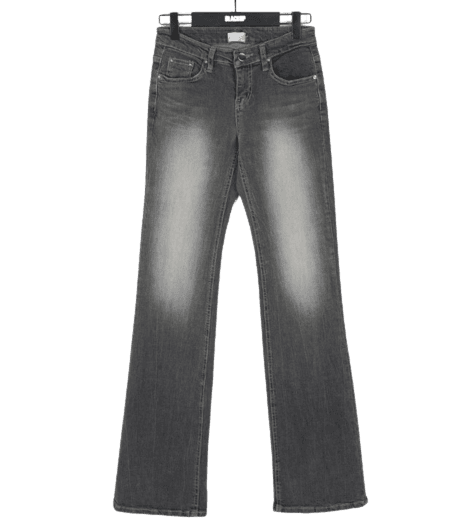 렉션 로우웨이스트 부츠컷 데님팬츠 그레이