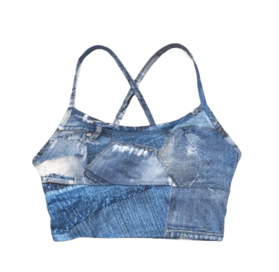 DENIM COLLAGE BIKINI 3PCS