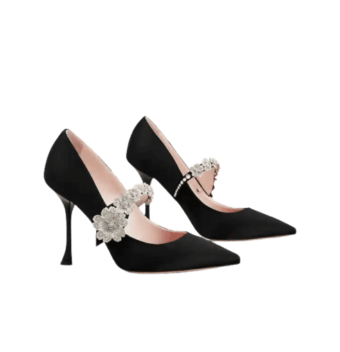 Bouquet Flower Babies Pumps in Satin