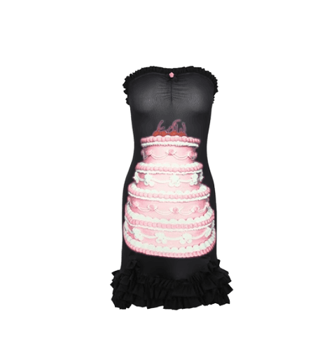 Black Birthday Cake Minidress