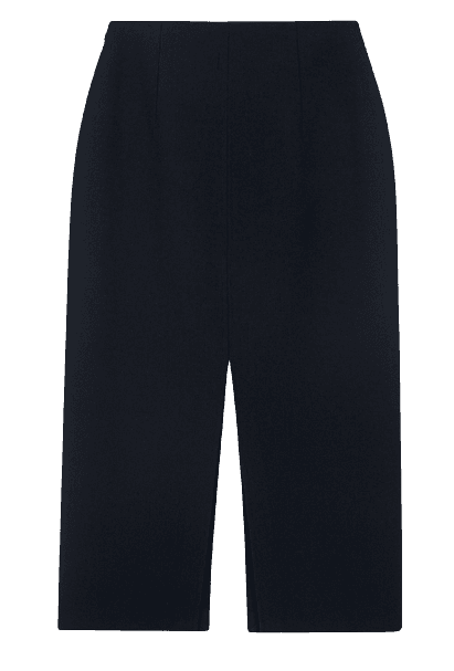 P2 울 포켓 슬릿 스커트 - Black