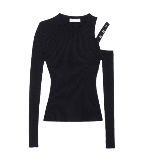 RIBBED SWEATER WITH CUT-OUT DETAILING