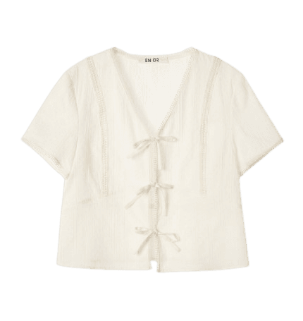 LACE STRAP BLOUSE - IVORY