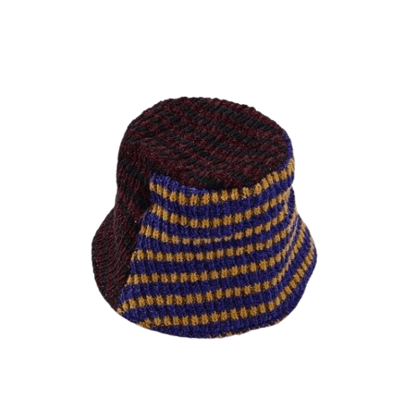 Burgundy pupple kint bucket hat
