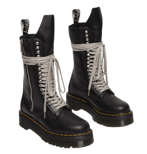 1918 RICK OWENS LEATHER LACE UP PLATFORM BOOTS