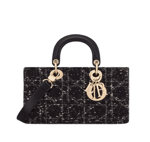 LADY D-JOY 미디엄 백블랙 까나쥬 트위드