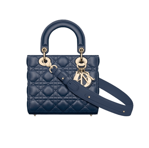 LADY DIOR MY ABCDIOR 스몰 백딥 오션 블루 까나쥬 양가죽