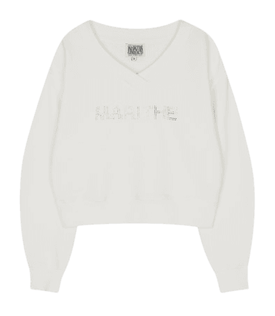 W HOTFIX LOGO SWEATSHIRT white