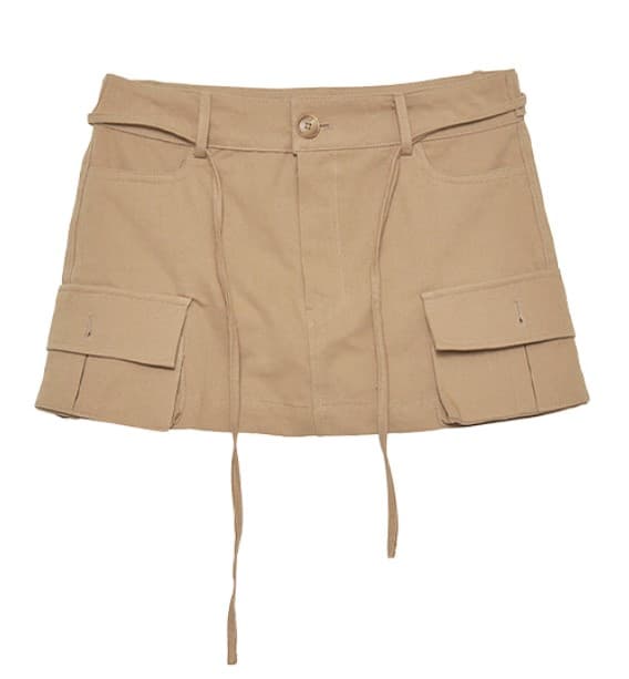 xo lowrise cargo skirt beige
