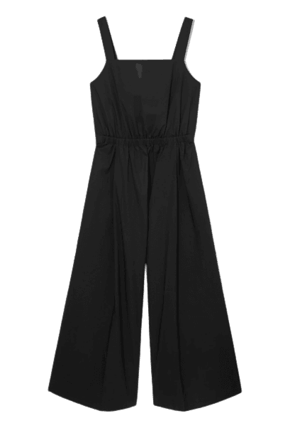 보우 백 와이드 레그 점프수트