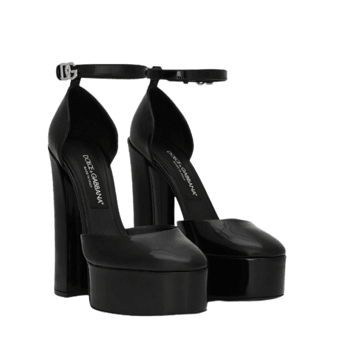 polished chunky-heel mules