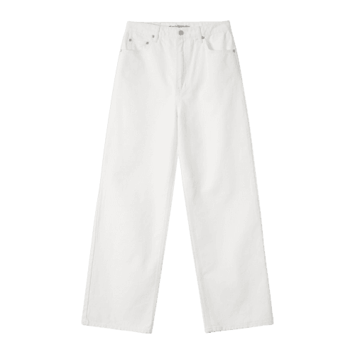 RR LOGO WIDE JEANS - WHITE