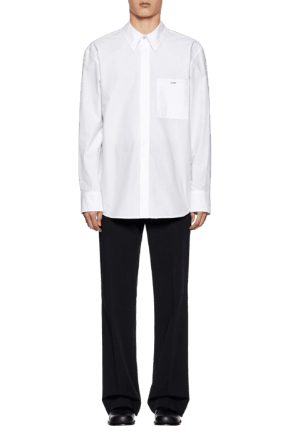 화이트 코튼 포켓 셔츠