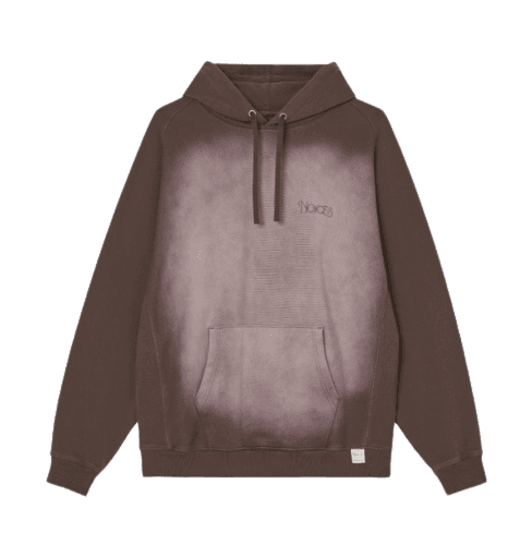 BLEACHED DYED HOODIE BROWN