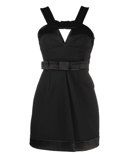 보우 디테일 미니 드레스