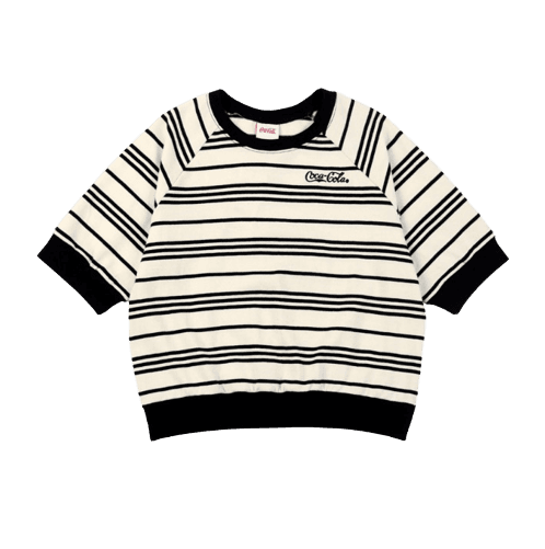 Coca-Cola stripe raglan top 화이트
