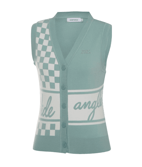WG 체커보드 스웨터 베스트