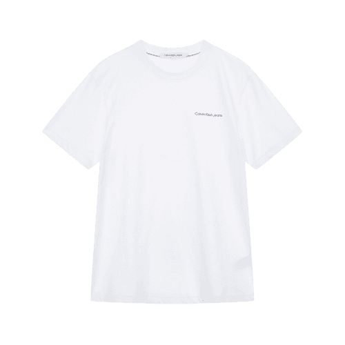 남 화이트 로고 릴렉스핏 반팔 티셔츠