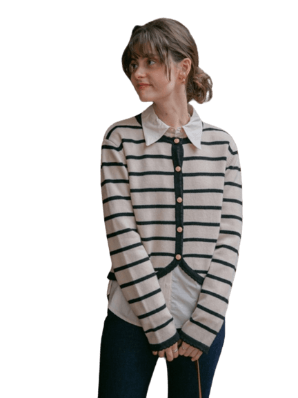 SIMON wool knit cardigan_black