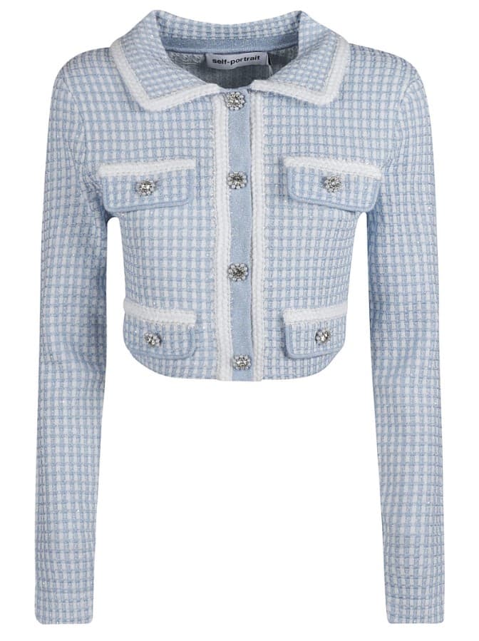 Blue Lurex Knitted Cardigan