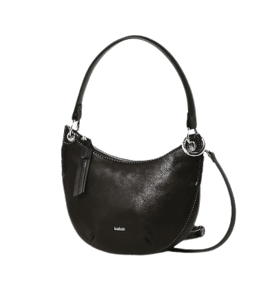 블랙 단색 양가죽 미니숄더백