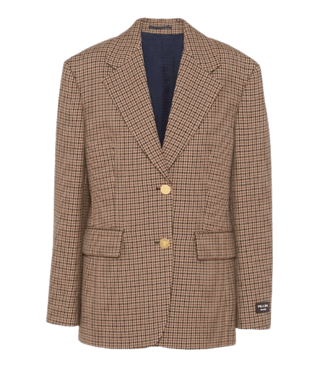 싱글 브레스티드 하운드투스 체크 재킷