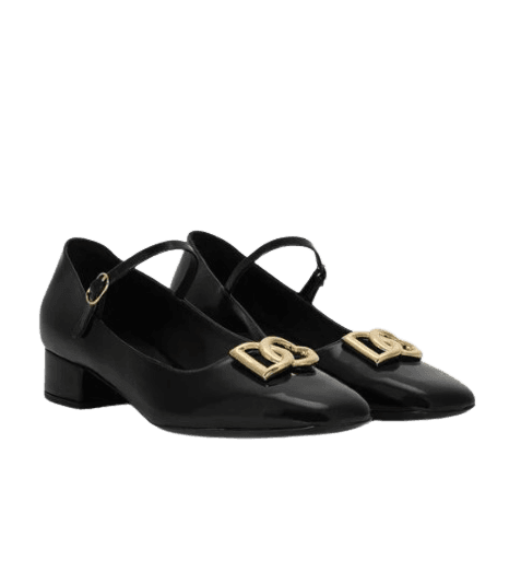 블랙 폴리싱 카프스킨 메리 제인