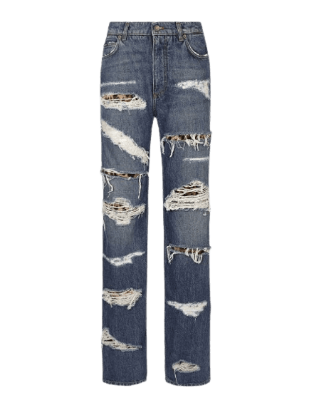 디스트레스 디테일 루즈핏 진