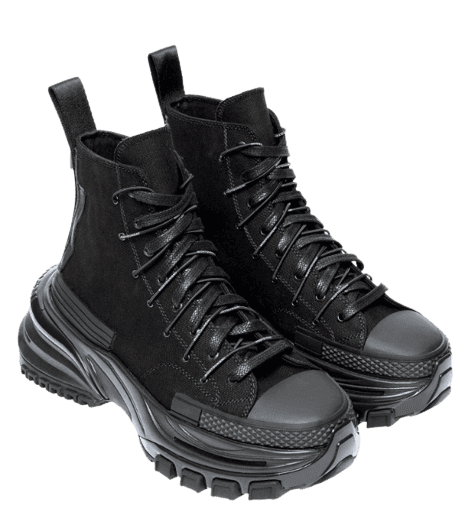 Black Double Lace High Top Sneakers