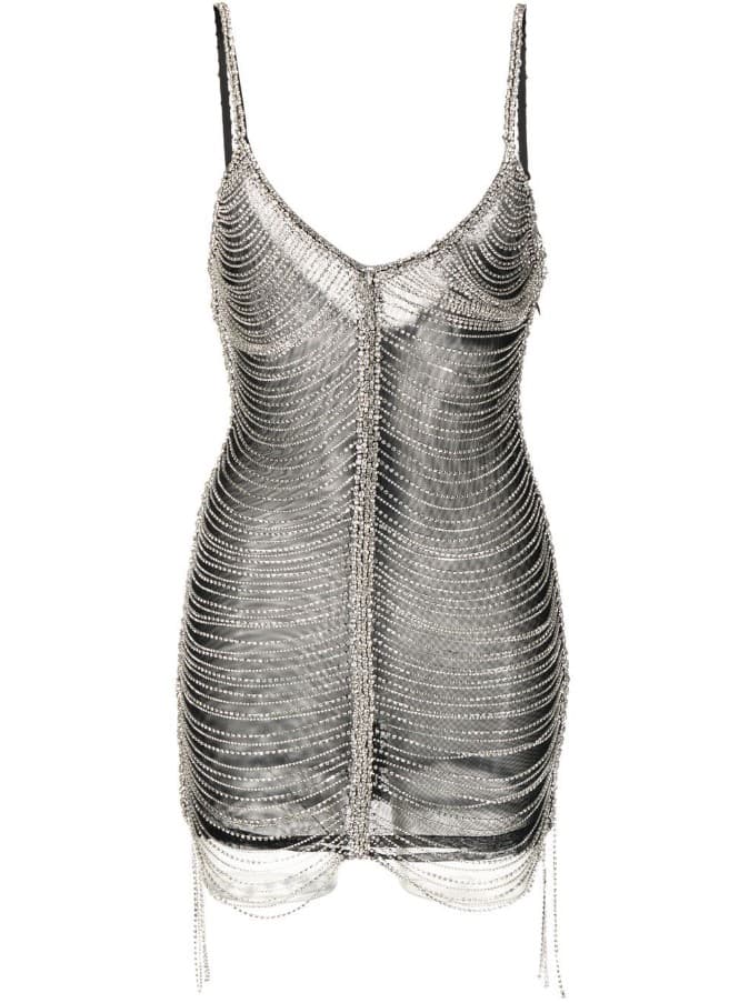 Irina Crystal-Embellished Tulle Mini Dress