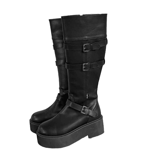 MAYA BUCKLE BOOTS / BLACK