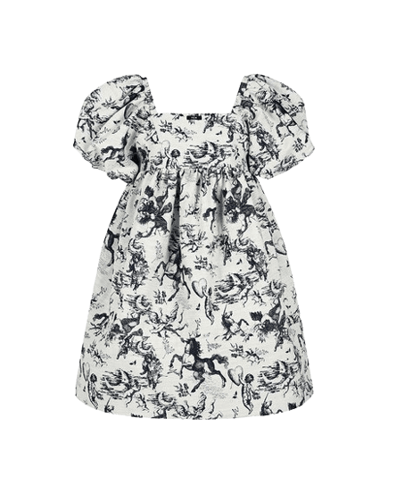 PUFF SLEEVE SHORT DRESS