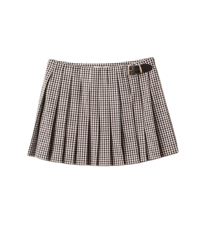 깅엄 체크 스커트