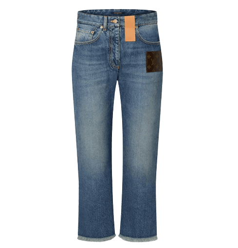 프레이드 헴 스톤워시드 모노그램 패치 진