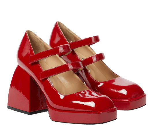 Bulla Babies patent-leather platform Mary Jane pumps