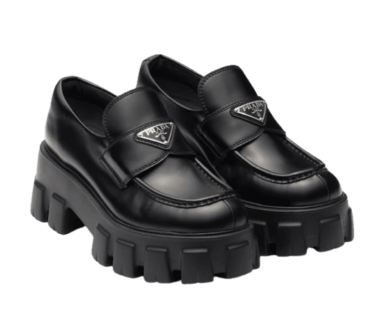 브러시드 가죽 모놀리스 로퍼