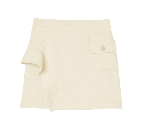 하프 러플 트위드 스커트