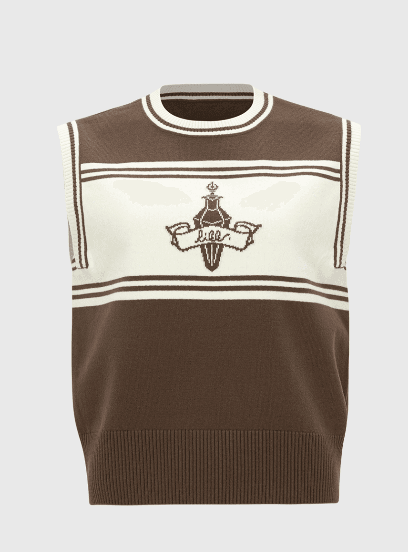 로고 아트웍 니트 울 베스트