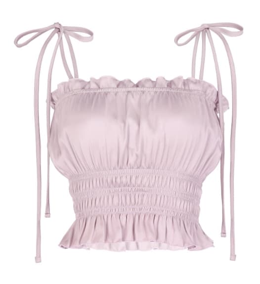 Fairy 리본 새틴탑 _Purple