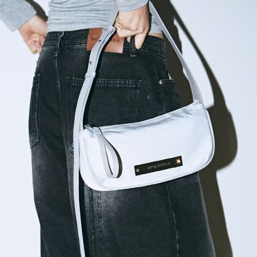 CRYSTAL POUND NYLON BAG_SILVER