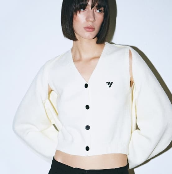 NN COMBI BOLERO KNIT CARDIGAN SET_CREAM