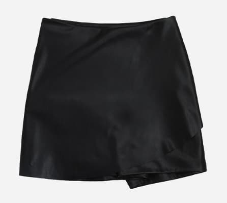 비건 레더 스커트팬츠 블랙 4W231V001