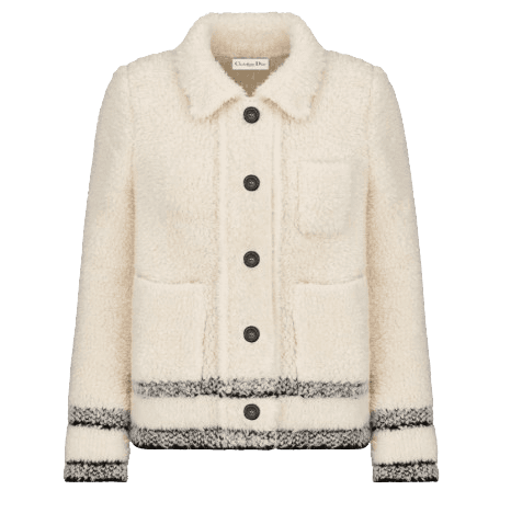 CARO 재킷 에크루 테크니컬 울 플리스 니트