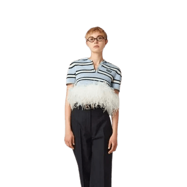 실크 및 코튼 니트 폴로 셔츠