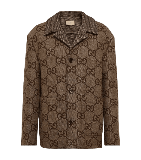 Maxi GG wool jacquard jacket